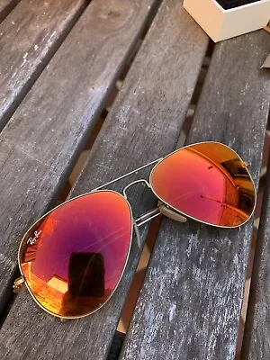 Rayban Aviator  Sunglasses - Orange Flash • $110
