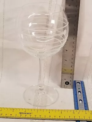 Mikasa Cheers Balloon Wine Glasses 24.5 Oz Goblets Lines With Dots Cirlces • $15.40