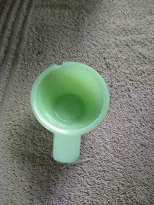 Jeanette Glass Jadite Jade-ite  Measuring Cup 1/3 Cup Size Large Chip  • $5