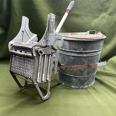 Vintage Large 13 In. T Geerpress Floor Prince Galvanized Mop Bucket W/Ringer • $102