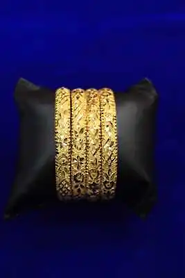 Ethnic Bangles Gold Plated Set Indian Fashion Bridal Jewelry Bollywood Bracelet • $14.99