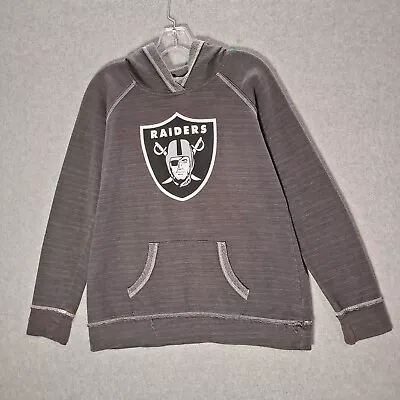 Oakland Raiders Women Sweater  Large Gray Hoodie Logo NFL Pullover • $18.91