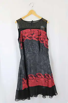 Desigual Grey And Red Dress S By Reluv Clothing • $49.50