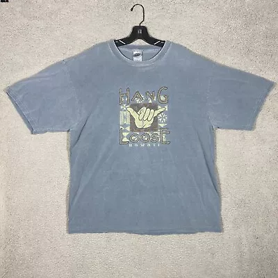 Hang Loose Hawaii T Shirt Mens XL Light Blue Acid Wash Coton Shirt • $16.99