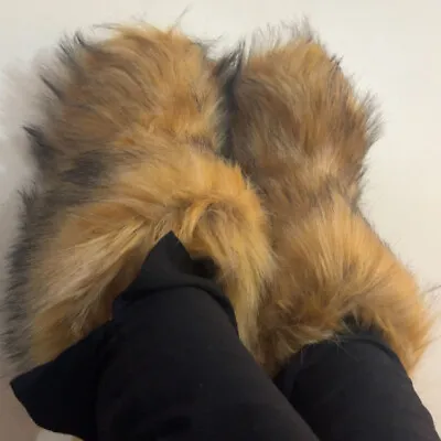 Faux Fur Yeti Boots Raccoon Colour • £55