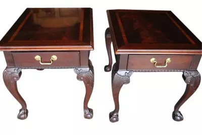 2 - Thomasville Mahogany Ball & Claw End Tables • $499