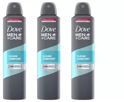 Dove Men+Care Clean Comfort Anti Perspirant Deodorant 250ml X 3 • £12.07