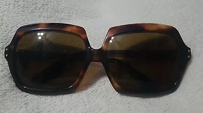 Vintage 1960s? MADE IN FRANCE Square Sunglasses ~ Brown Tortoise Shell Frames • $75