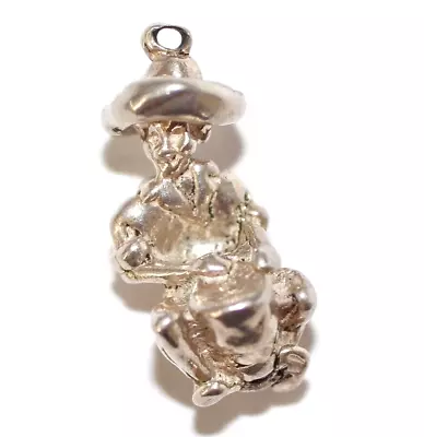 Vintage Sterling Silver Man Playing Conga Drums Bracelet Charm 3.5g • $14.99