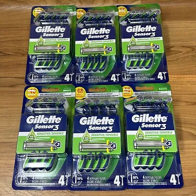 (6) Gillette Disposable Razors 4 Per Pack Gillette Sensor 3 Sensitive • $29.99