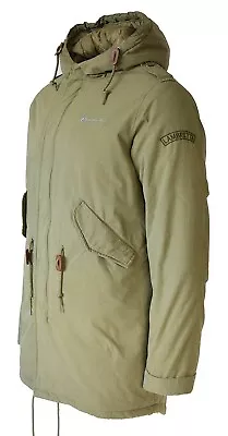 £74.95 • Buy Mens Lambretta Parka MOD Army Fishtail Light Green M-51 Hooded Warm Lined Cord