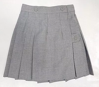 Girls R/K Light Gray Kilt Pleat Uniform Skirt Sizes 3 - 16 1/2 • $14