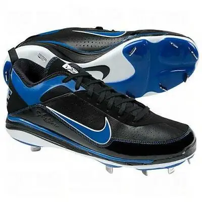 Mens Baseball Cleats Nike Air Show Elite Black Blue Low Metal Shoes $80-sz 13.5 • $23