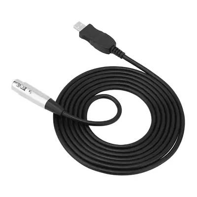 USB Male To XLR Female Mic Mic Studio Link Cable Adapter Black GDS • £12.88
