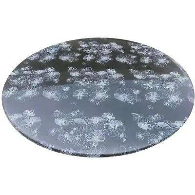 $16.99 • Buy White Floral Imprinted Clear Transparent Vinyl For Round Tables 36-56''