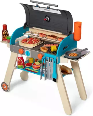 Melissa & Doug Wooden Deluxe Barbecue Grill Smoker And Pizza Oven Play Food Toy • $142.82