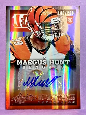 2013 Absolute MARGUS HUNT Spectrum Autograph /299 Rookie RC Card #162 Bengals • $6.50