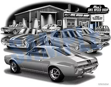 Amx 1968 American Motors Amx Muscle Car Auto Art Print  #5601 • $24.99