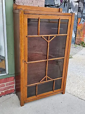 Mission Arts & Crafts Antique Oak Bookcase Cabinet Lifetime Stickley • $1289.99