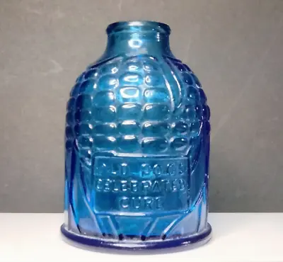 Vintage WHEATON N.J. Old Doc's Celebrated Cure Maize Corn Cob Blue 3.5  Bottle • $6.99