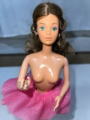Vintage 1966 Mattel Barbie Doll Bendable Twist N Turn Brunette With Earrings • $44.99