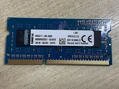 Kingston 4GB DDR3 Laptop Memory PC3L-12800S 1600Mhz RAM 9905417-082 KVR16LS11/4 • £4.90