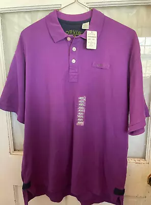 Orvis Polo Signature Shirt Men's Large Trout Bum Cotton Short Sleeve NWT $69 • $49.33