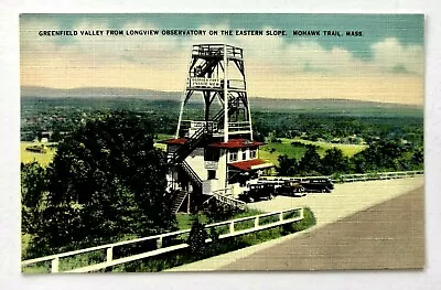 1940s Mohawk Trail MA Greenfield Valley Longview Observation Tower Postcard Vtg • $8.50