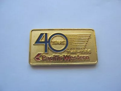 Pacific Western Airlines Lapel Pin - 40 Anniversary • $3.50