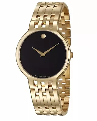 Brand New Movado Men's Esperanza 40mm Yellow Gold Black Dial Watch 0607148 • $369