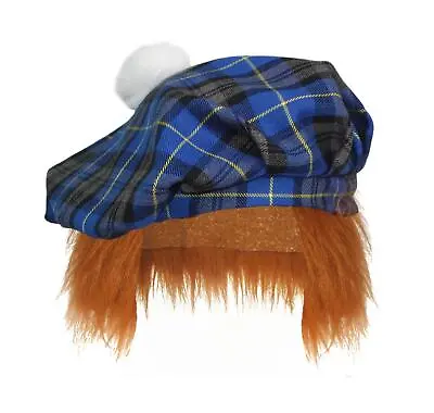 Tartan Tam-O-Shanter With Ginger Hair Scotland Burns Night Hat Fancy Dress • £8.95