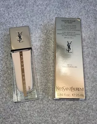 BRAND NEW BOXED YSL TOUCHE ECLAT FOUNDATION BR10 COOL PORCELAIN 25ML Rrp £38 • £25