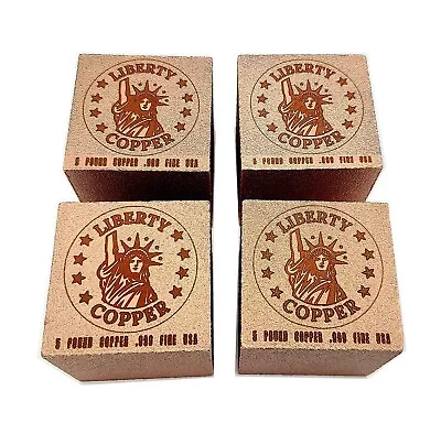 (4) Liberty Copper 5 Pound Cubes (20 Lbs.) .999 Fine Copper Bar - Lot • $240