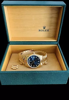 Rolex Day Date 18K Gold Factory Diamond Dial Gents Wristwatch Model 18038 • £17800