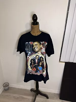 Barack Obama First Family / President  All Over Print Graphic T Shirt Sz L • $40