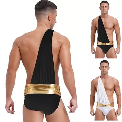 Mens Ancient Greek Role Play Roman Cosplay Cupid Costume Jumpsuit Clubwear Toga • $12.82