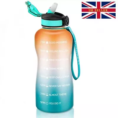 £11.85 • Buy 2.2Litre Drinking Bottle With Straw, Sports Cycle Camp Water Bottle With Time
