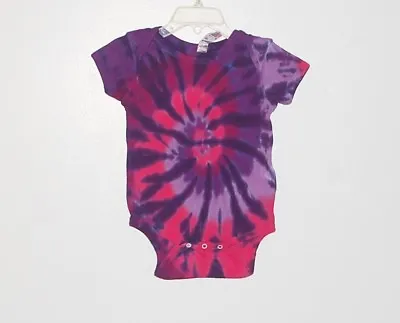 Baby TIE DYE Pink Purple Spiral Infant Creeper Hippie NB 6 12 18 24 Month Gift • $37.61