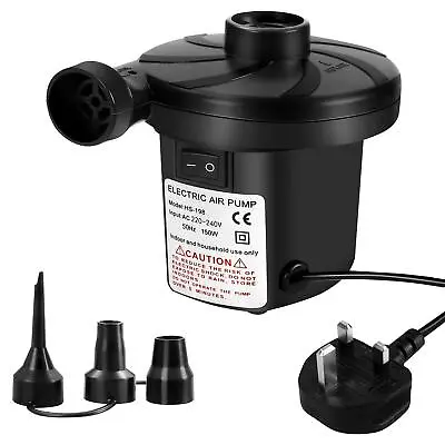 Air Pump For Inflatables Camping Air Mattress Paddling Pools Inflator Deflator • £8.99