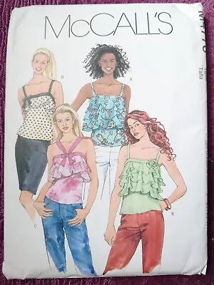 McCalls M4778 Ruffled Camisole Top Sewing Pattern B 38  - 44   Fabric Flower  • £9