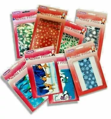 £1.99 • Buy CHRISTMAS BIRTHDAY CAKE FRILLS Culpitt Banding Ribbon Star Holly All Colours