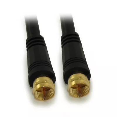 8inch RG6 QUAD SHIELD Black HI-BANDWIDTH Coax Cable F-type Gold Plated • $2.28