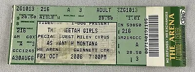 2006 10/13 THE CHEETA GIRLS & MILEY CYRUS Concert Ticket-Gwinnett Arena Center • $8.95