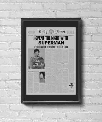 I Spent The Night With Superman 1978 Movie Daily Planet Newspaper Prop Poster • $18.99