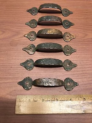 6 Vintage 3 1/4” (center) Copper Drawer Pulls Cabinet Handles Hardware Cabinet • $32