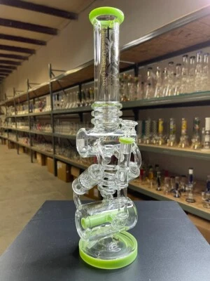 $129.99 • Buy LOOKAH - 16  Inch Glass Water Pipe Bong - Double Honeycomb Perc - Neon Green
