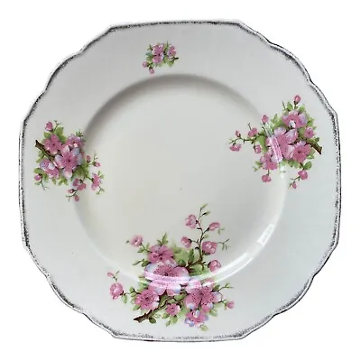 Grindley Cream Petal China Apple Blossom Cake Plate • $19.95