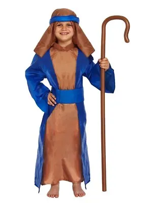 Shepherd Blue Nativity School Play Fancy Dress Christmas Kids Costume 4-12 Yrs • £9.49