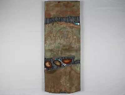 Peggy Shuning Abstract Wall Mosaic Stone Slate Glass Agate Slabs 26  X 10  • $185