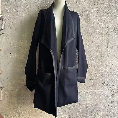 Antique Late Edwardian Navy Blue Wool Walking Suit Coat Dress Jacket Vintage • $145